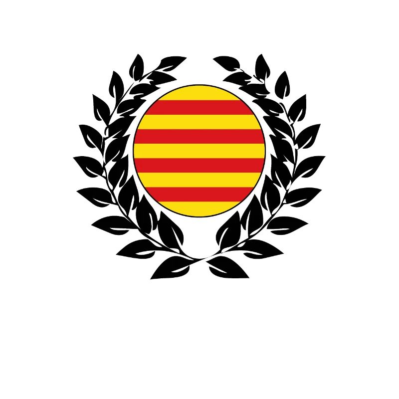 Couronne de laurier bannière drapeau catalogne
