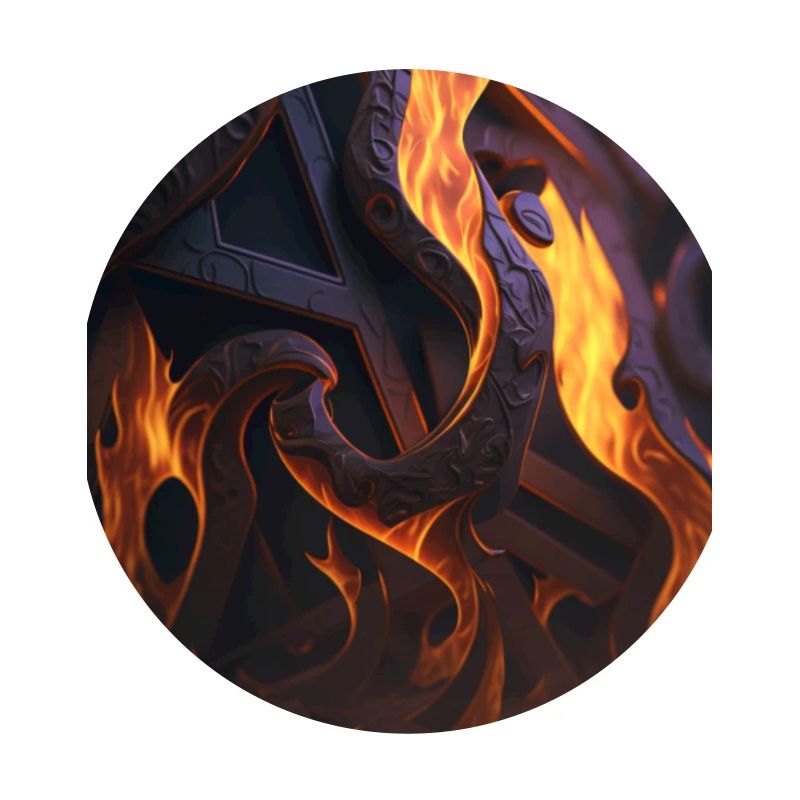 Fire Pattern, Epic, Deco, Si-Fi, orange, black