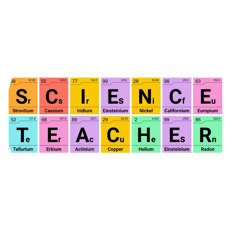 enseignant science éléments chimiques cadeau