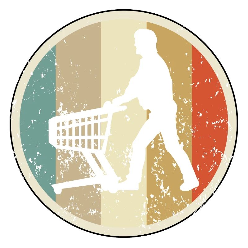 Mann mit Einkaufswagen Supermarkt