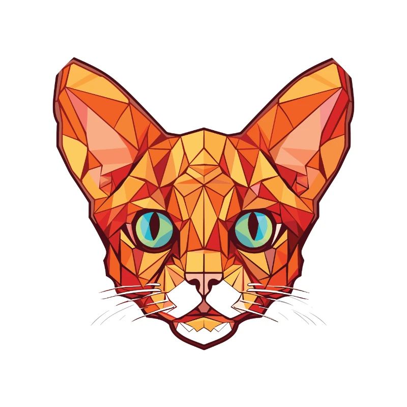 Illustration à l’aquarelle colorée de chat Devon Rex rouge