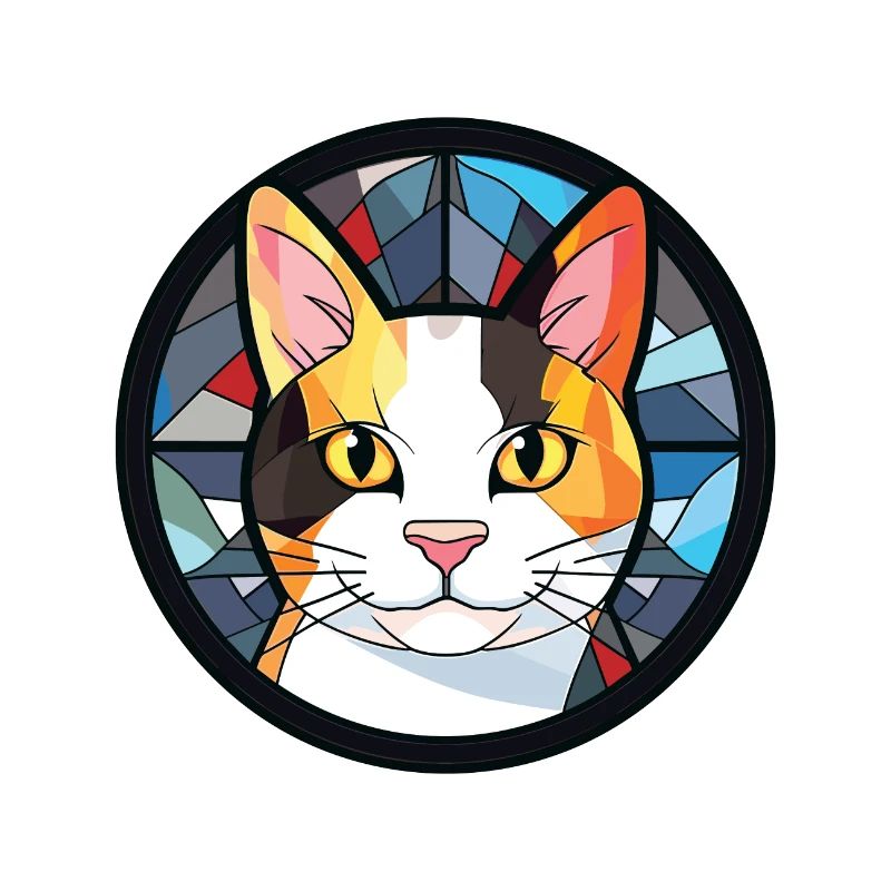 Dessin animé d’aquarelle colorée de chat Bobtail japonais