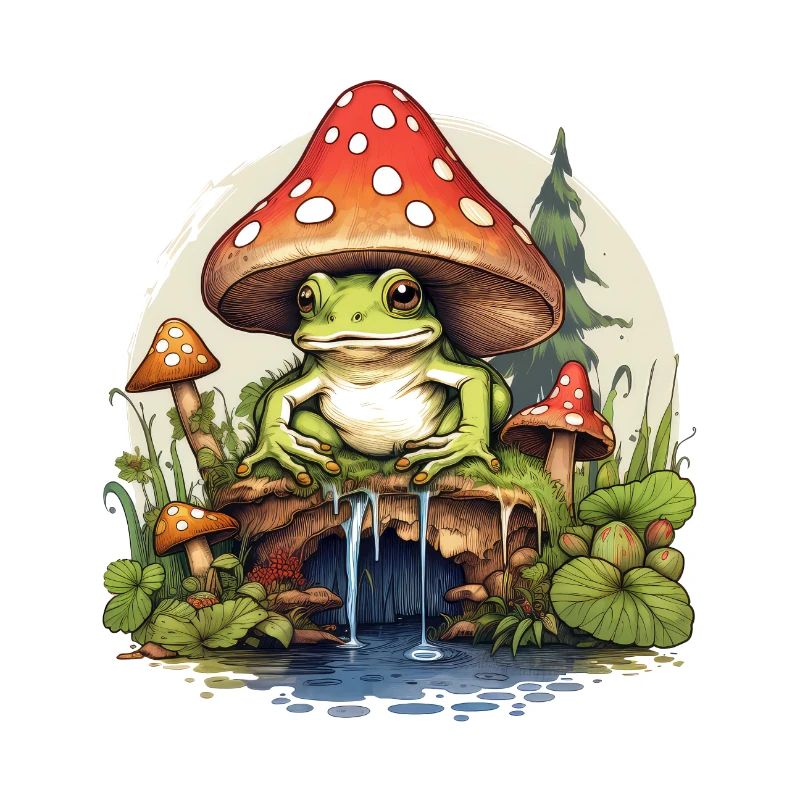 Frog Mushroom Cottagecore