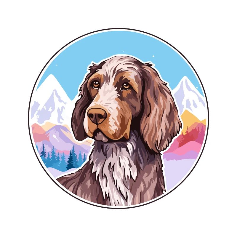 German Wirehaired Pointer Dog Breed Cartoon Kawaii