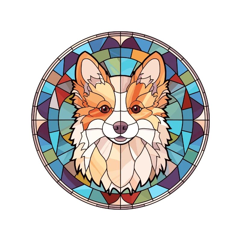 Nordic Spitz Hunderasse Buntes Glas