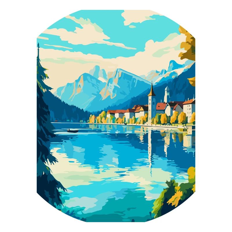 Lucerne Suisse Affiche de voyage vintage souvenir