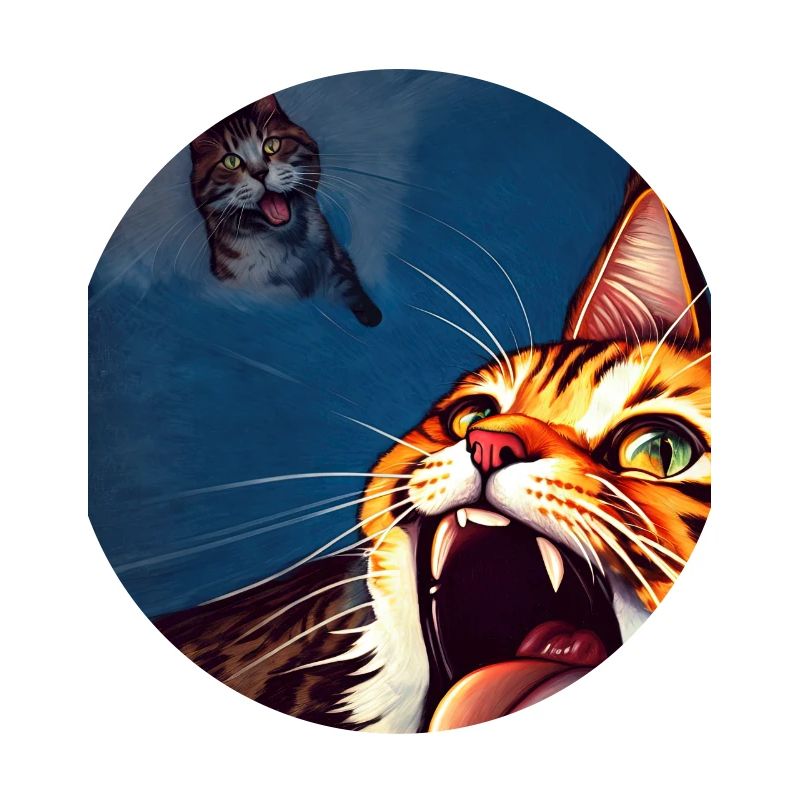 Impressionistic Funny Cat Screaming Impressionism