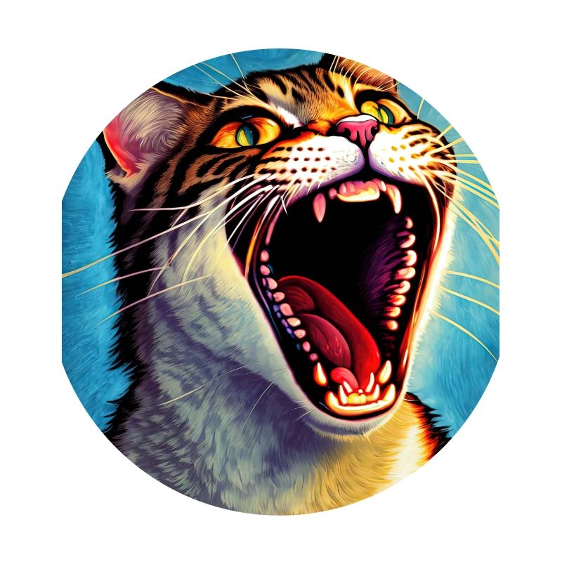 Impressionistic Funny Cat Screaming Impressionism