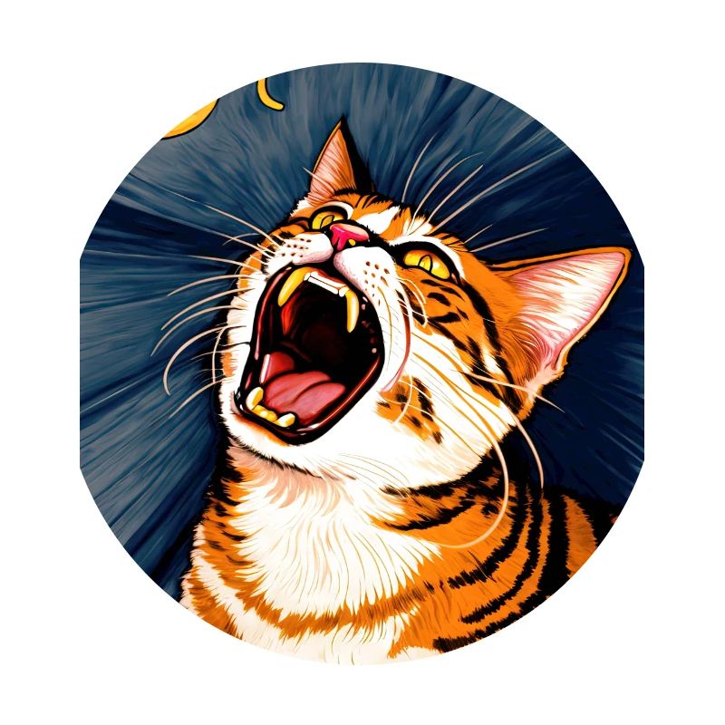 Impressionistic Funny Cat Screaming Impressionism