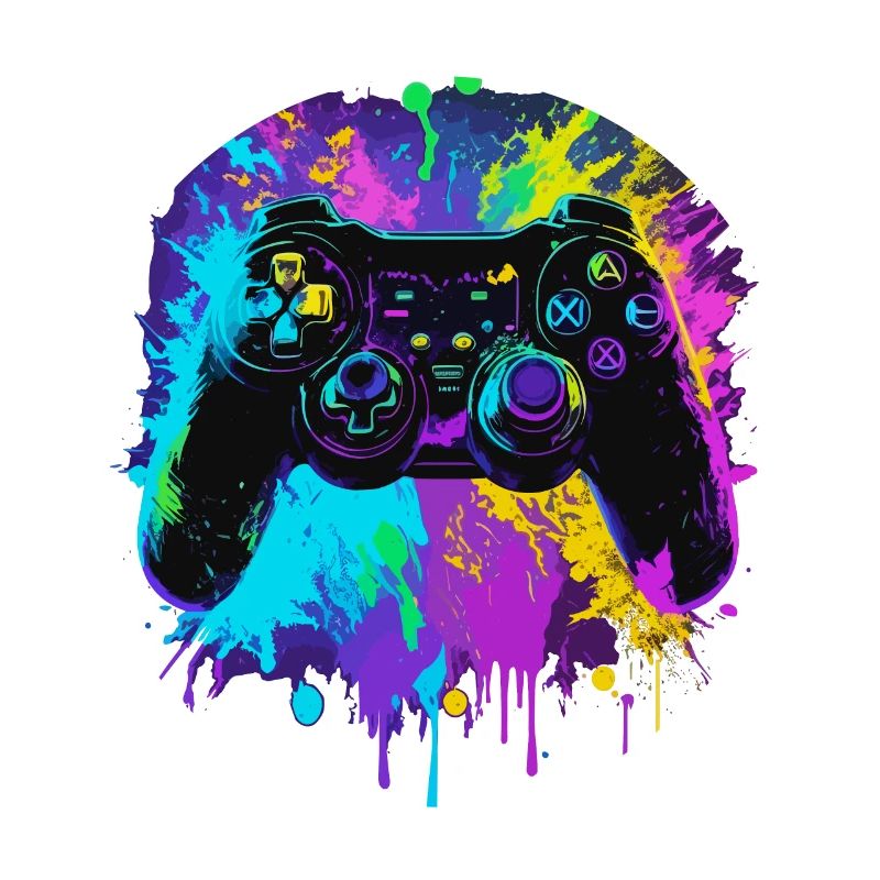 farbenfroher Graffiti Gaming Controller