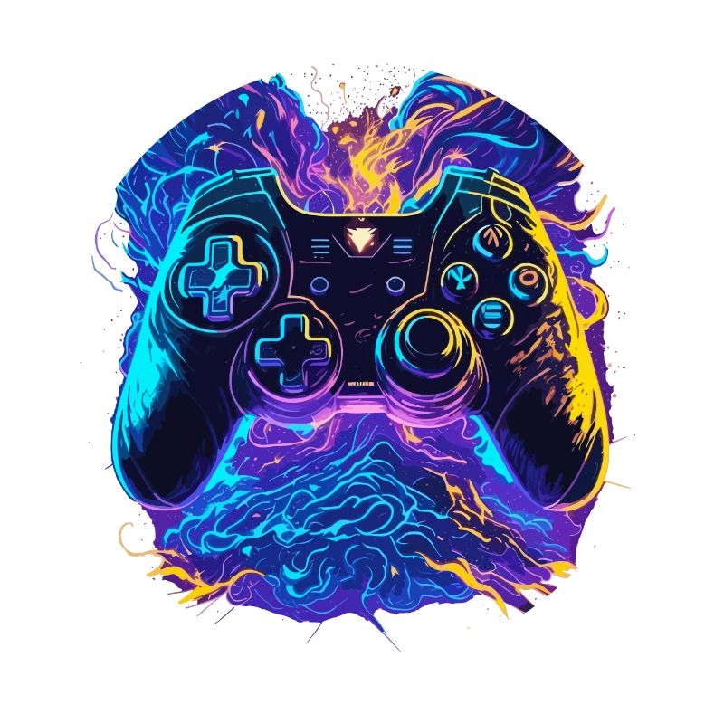 Neonfarben Graffiti Gaming Controller