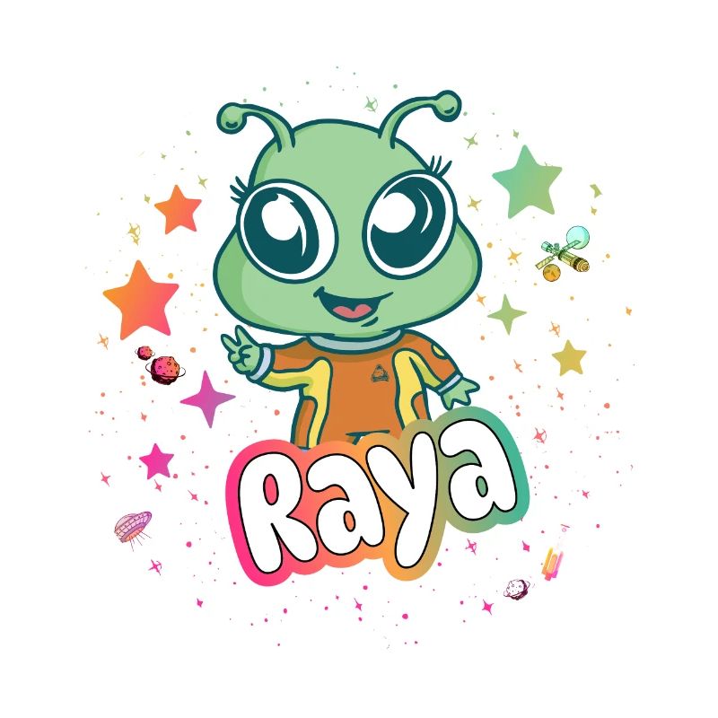 RAYA - Schöner Mädchen Name mit süßem Alien