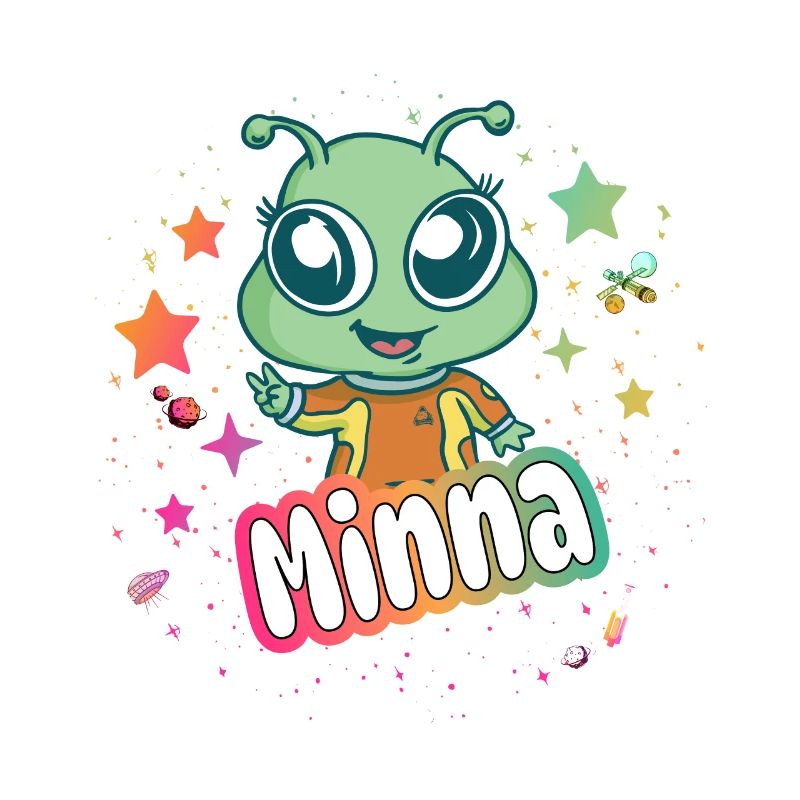 MINNA - Schöner Mädchen Name mit süßem Alien