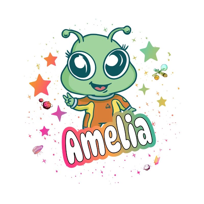 AMELIA - Schöner Mädchen Name mit süßem Alien