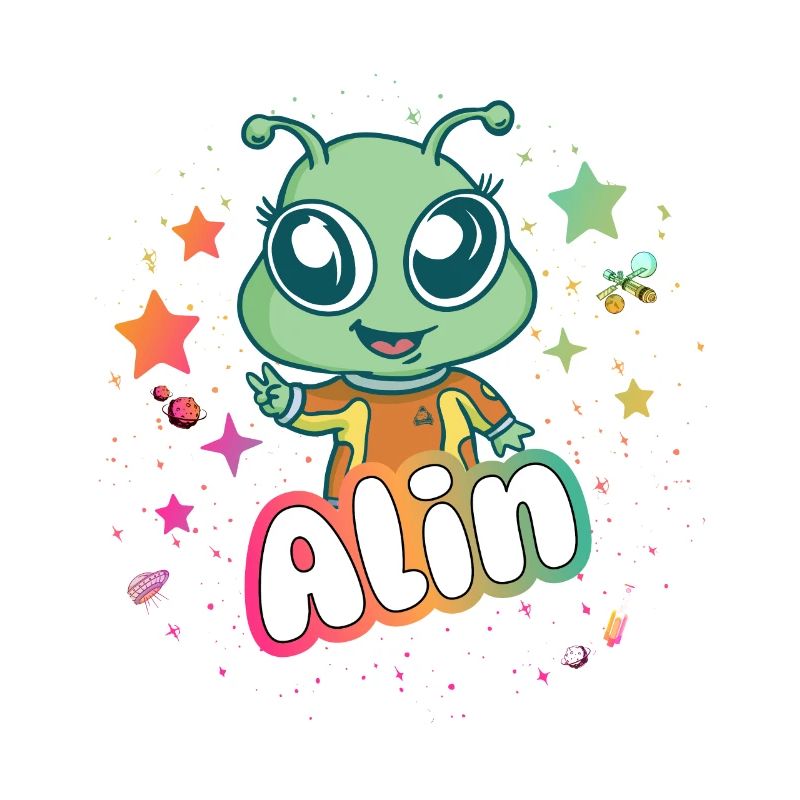ALIN - Beau nom de fille avec extraterrestre mignon