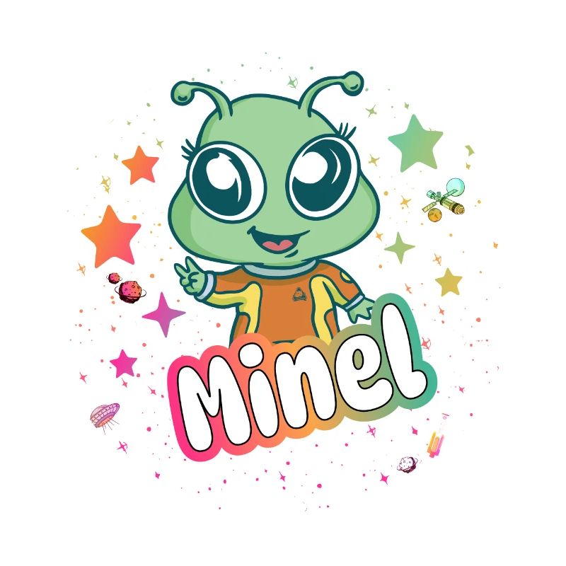 MINEL - Schöner Mädchen Name mit süßem Alien