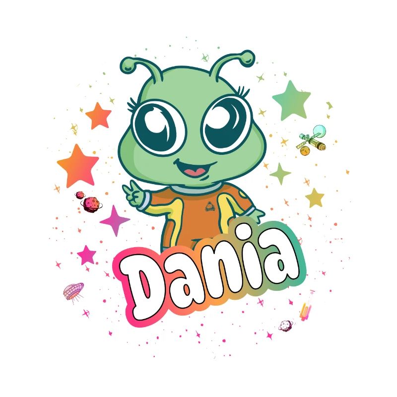 DANIA - Schöner Mädchen Name mit süßem Alien