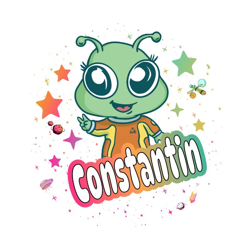 CONSTANTIN - Beau nom de garçon avec un extraterrestre mignon