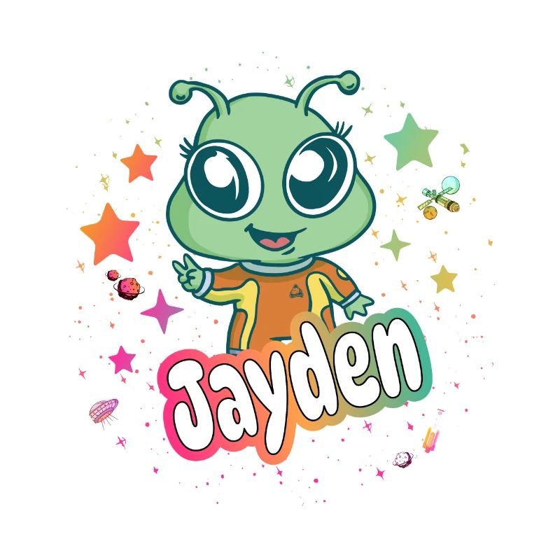 JAYDEN - Beau nom de garçon avec un extraterrestre mignon