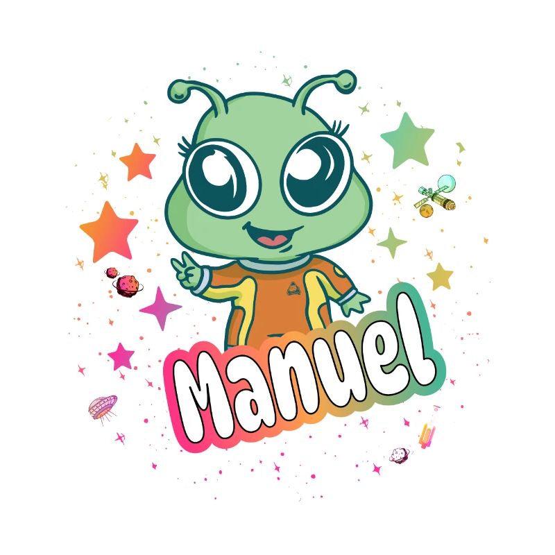 MANUEL - Beau nom de garçon avec un extraterrestre mignon