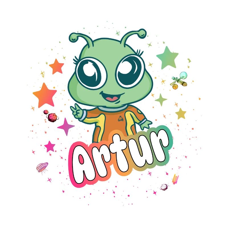 ARTUR - Schöner Junge Name mit süßem Alien