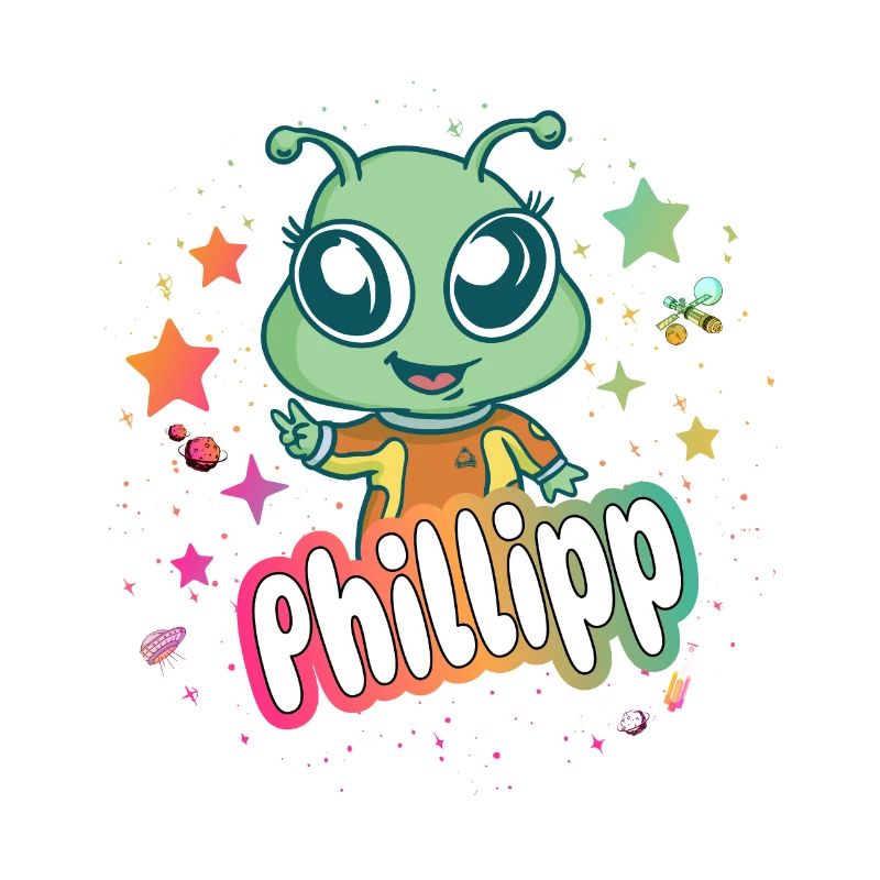 PHILLIPP - Beau nom de garçon avec un extraterrestre mignon