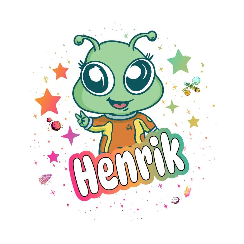 HENRIK - Beau nom de garçon avec un extraterrestre mignon