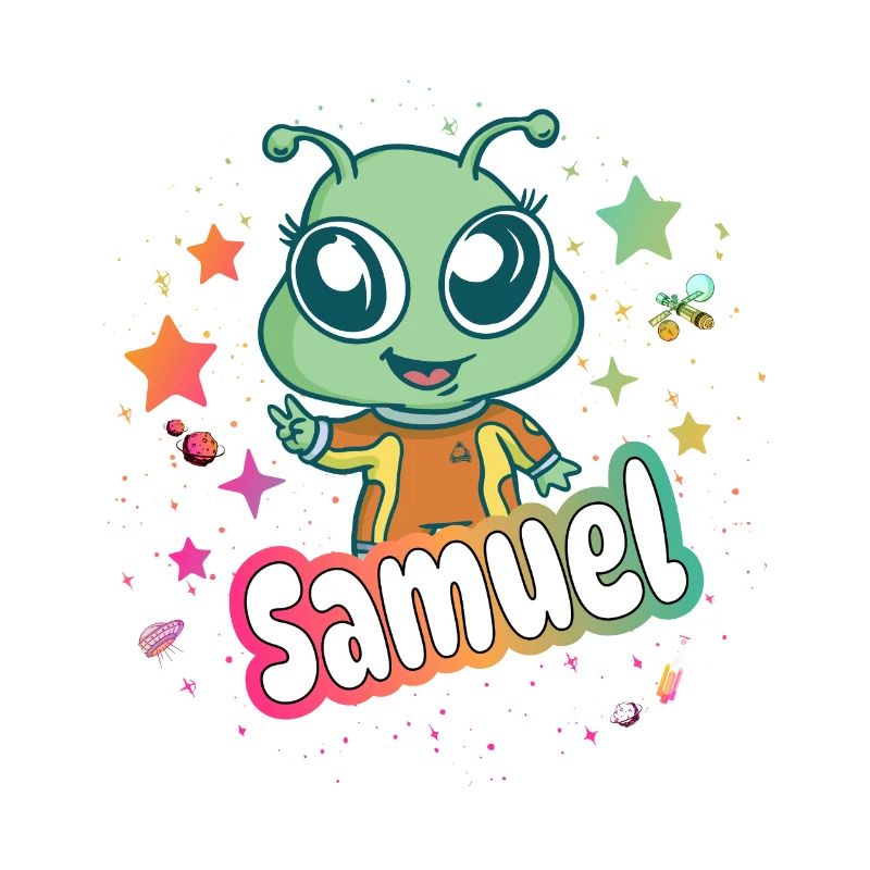 SAMUEL - Beautiful boy name with cute alien