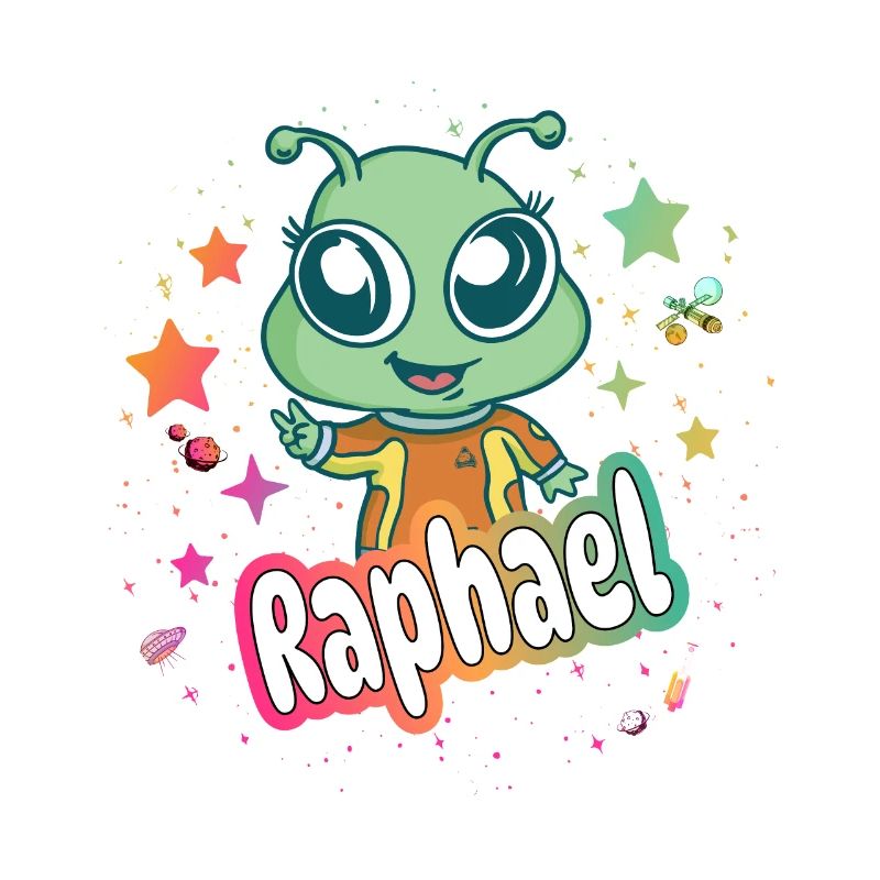 RAPHAEL - Beautiful boy name with cute alien