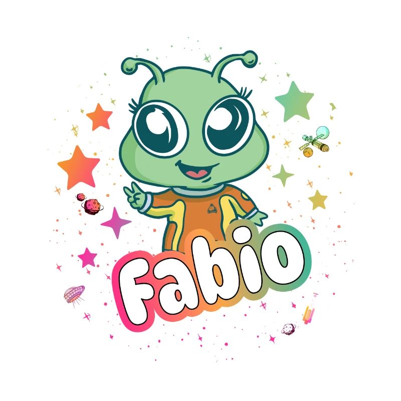 FABIO - Beau nom de garçon avec un extraterrestre mignon