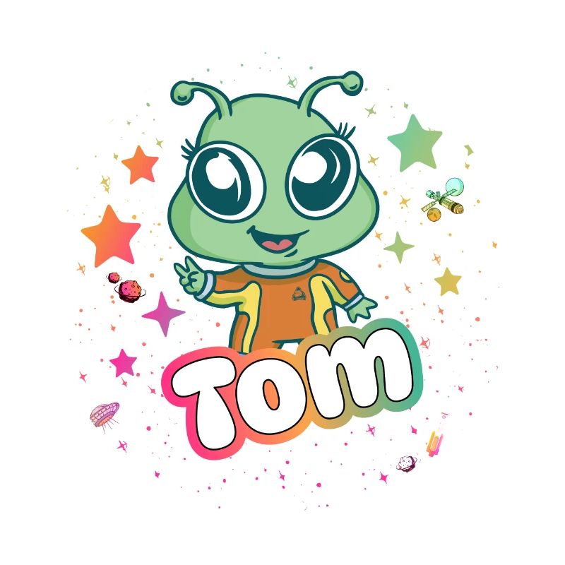 TOM - Schöner Junge Name mit süßem Alien