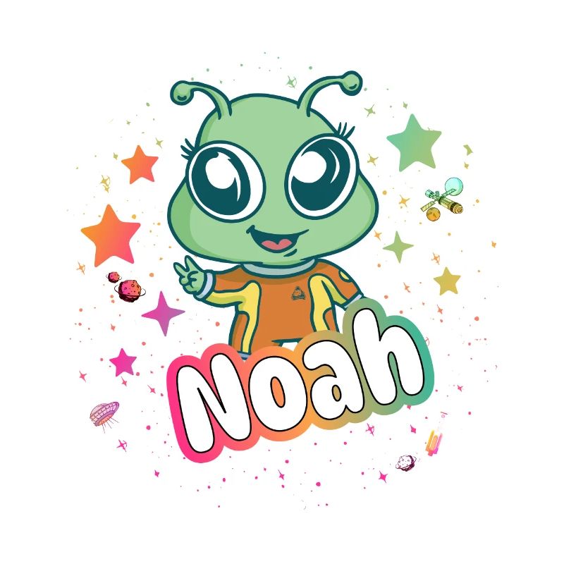 NOAH - Beau nom de garçon avec un extraterrestre mignon