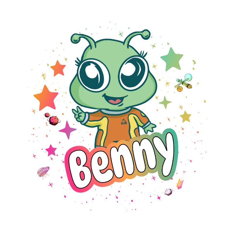 BENNY - Beautiful boy name with cute alien