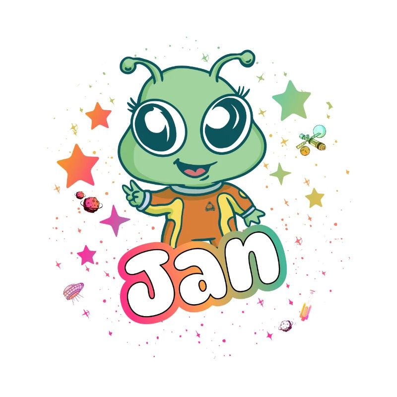 JAN - Beau nom de garçon avec extraterrestre mignon