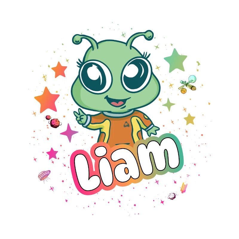 LIAM - Schöner Junge Name mit süßem Alien