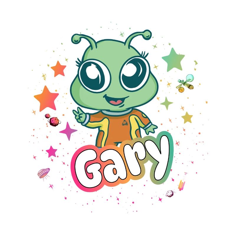 GARY - Schöner Junge Name mit süßem Alien