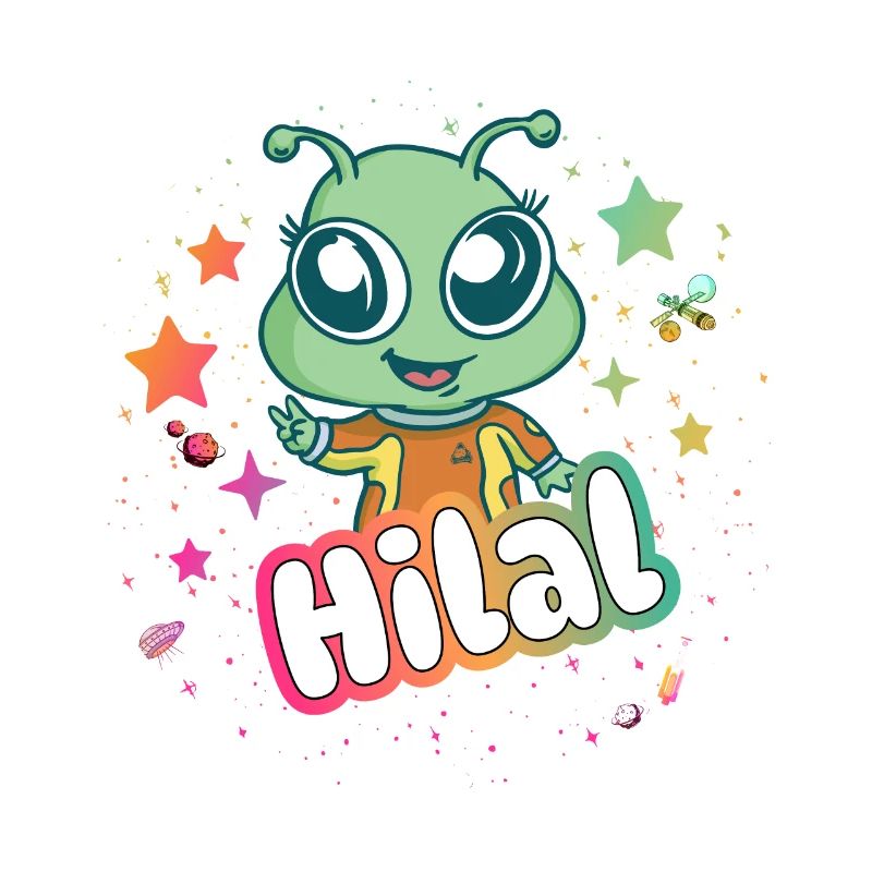 HILAL - Beautiful boy name with cute alien