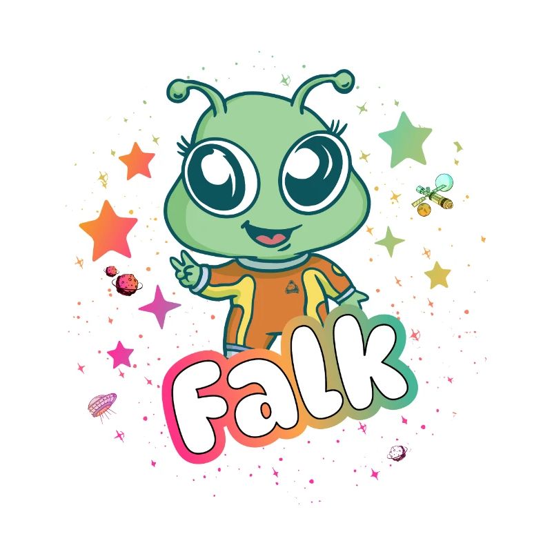 FALK - Beau nom de garçon avec un extraterrestre mignon