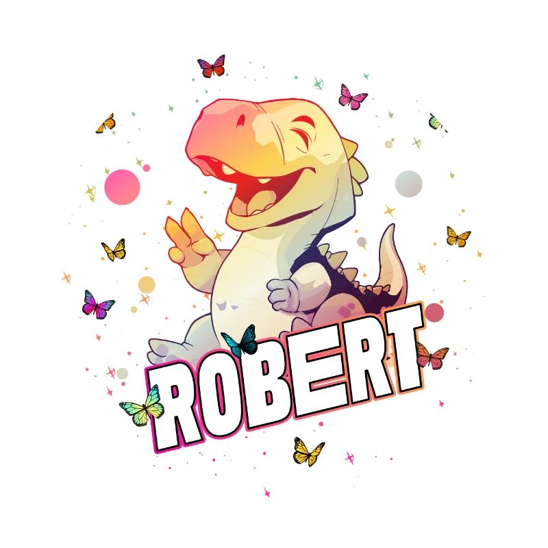 ROBERT - Beau nom de garçon avec mignon DINO T-REX