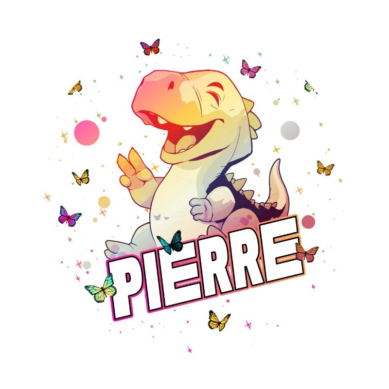 PIERRE - Beau prénom de garçon avec mignon DINO T-REX