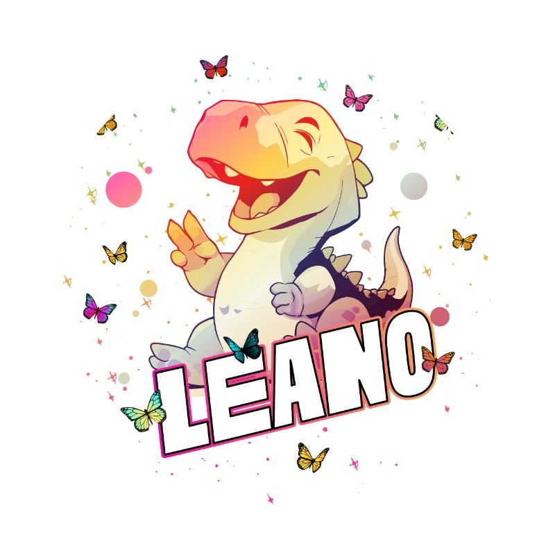 LEANO - Beau prénom de garçon avec mignon DINO T-REX