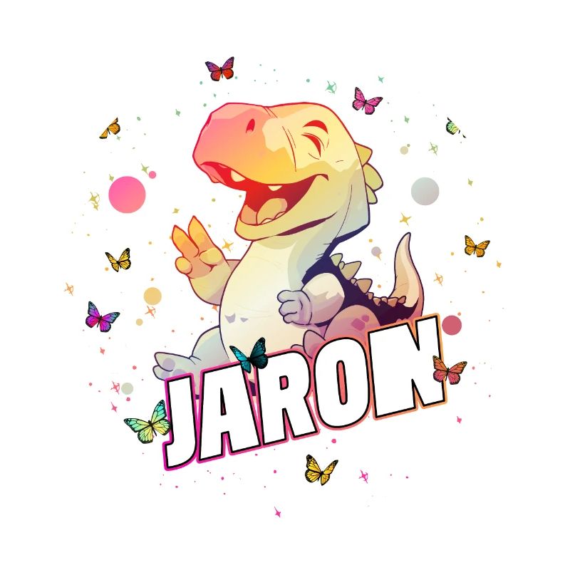 JARON - Beau nom de garçon avec mignon DINO T-REX