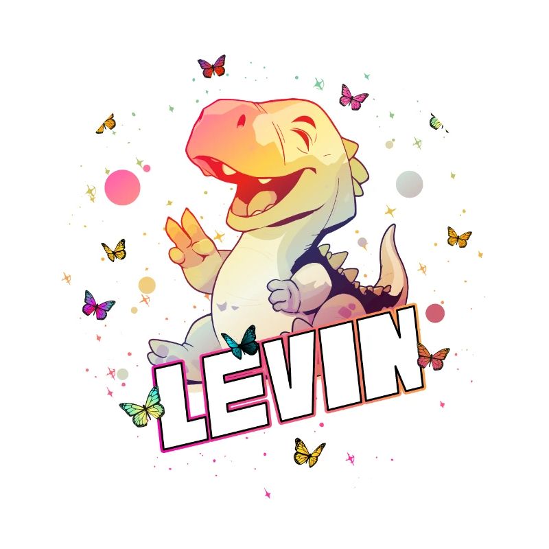 LEVIN - Beautiful boy name with cute DINO T-REX