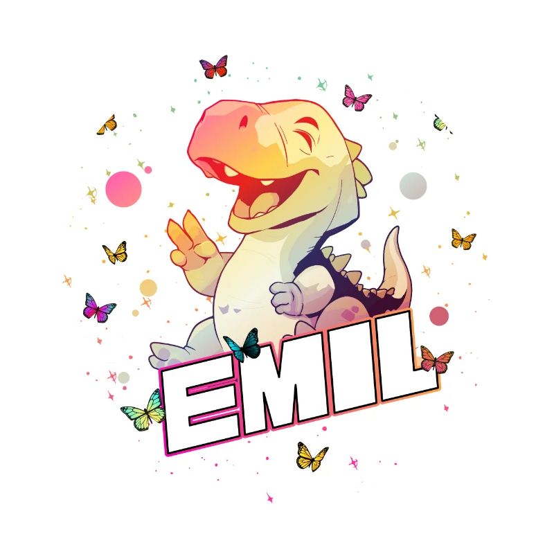 EMIL - Beau nom de garçon avec mignon DINO T-REX