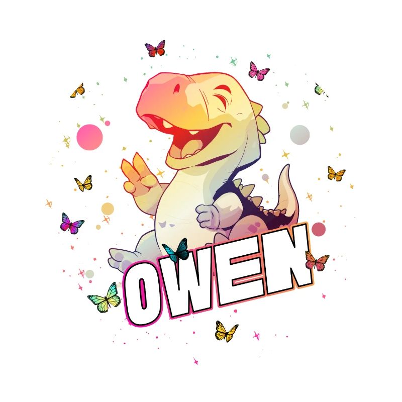OWEN - Schöner Junge Name mit süßem DINO T-REX