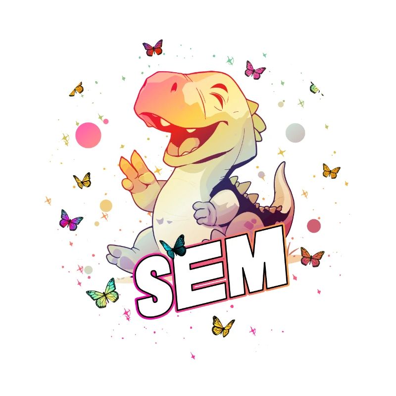 SEM - Schöner Junge Name mit süßem DINO T-REX
