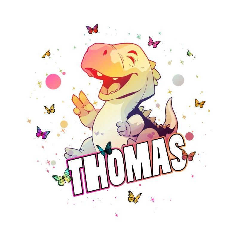 THOMAS - Beautiful boy name with cute DINO T-REX