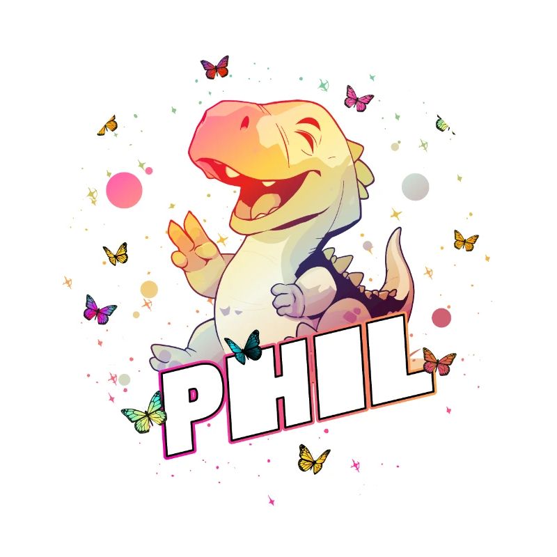 PHIL - Beau nom de garçon avec mignon DINO T-REX