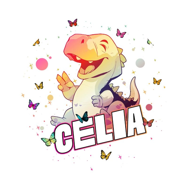 CELIA - Schöner MÄDCHEN Name mit süßem DINO T-REX