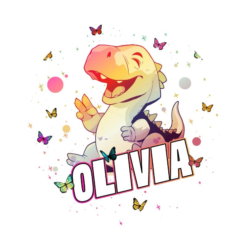 OLIVIA - Schöner MÄDCHEN Name mit süßem DINO T-REX